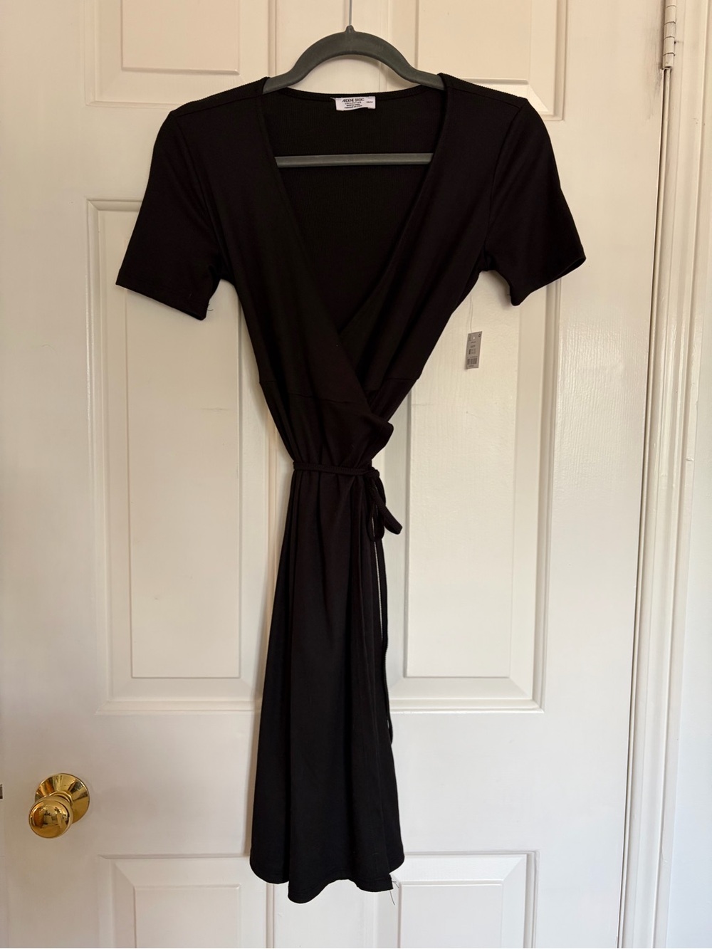 Ardene Black Wrap Dress XS NWT Tie Waist Short Sleeve